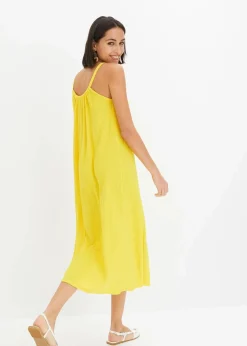 bonprix Nachhaltigere Materialien|Kleider^Trägerkleid aus leichtem Crêpe narzissengelb