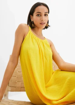 bonprix Nachhaltigere Materialien|Kleider^Trägerkleid aus leichtem Crêpe narzissengelb
