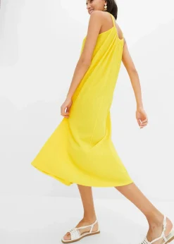 bonprix Nachhaltigere Materialien|Kleider^Trägerkleid aus leichtem Crêpe narzissengelb