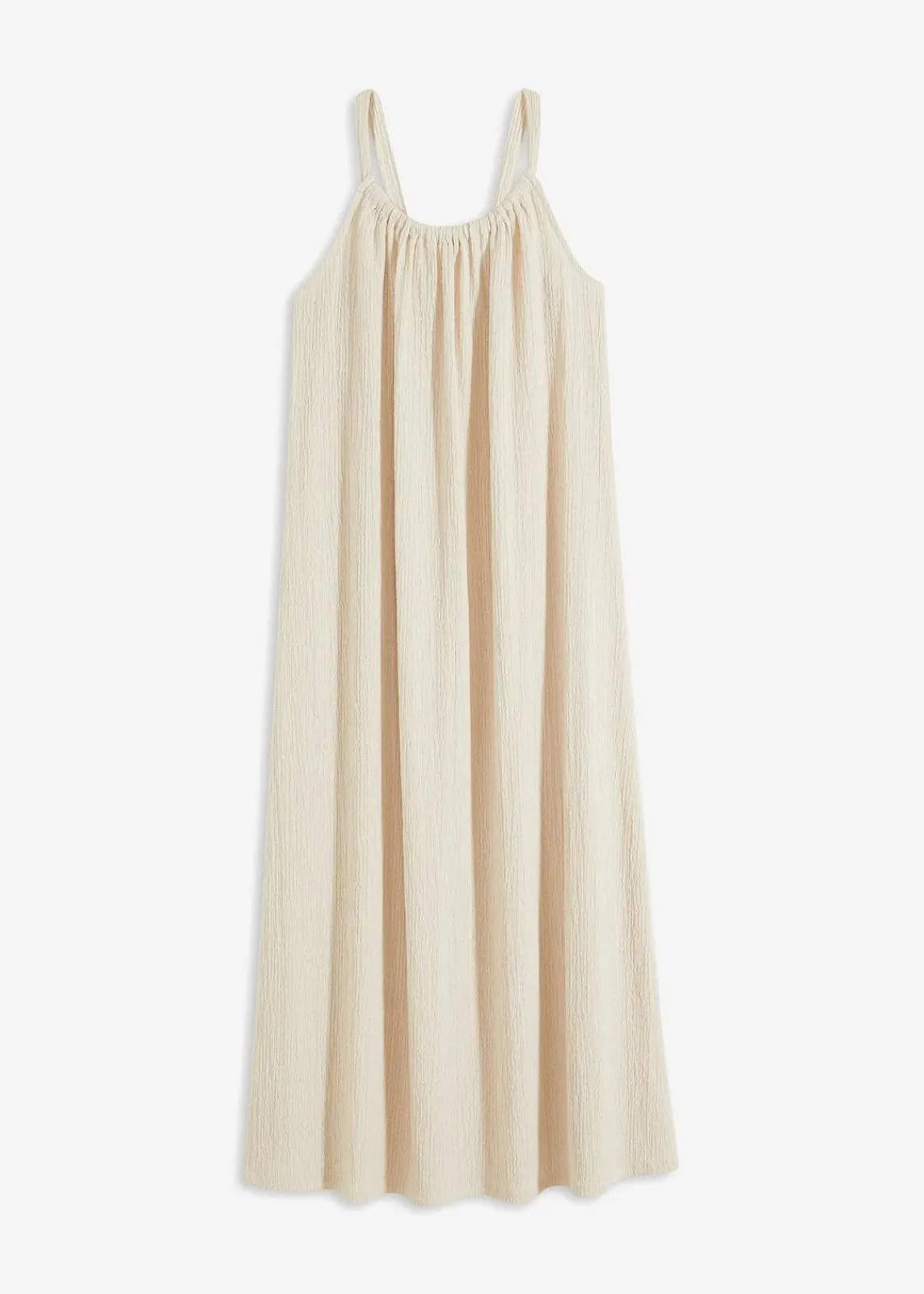 bonprix Nachhaltigere Materialien|Kleider^Trägerkleid aus leichtem Crêpe kieselbeige