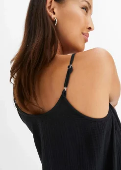 bonprix Kleider|Bekleidung·Pullover & Strickjacken^Trägerkleid aus Musselin schwarz