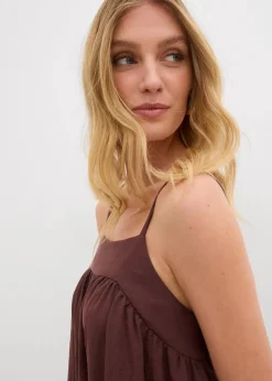 bonprix Bekleidung·Pullover & Strickjacken|Kleider^Trägerkleid aus softem Viskose-Mix terrabraun