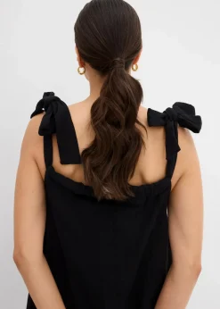 bonprix Bekleidung·Pullover & Strickjacken|Kleider^Trägerkleid aus weichem Musselin schwarz