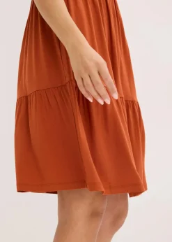 bonprix Bekleidung·Pullover & Strickjacken|Kleider^Trägerkleid mit Knotendetail rostbraun