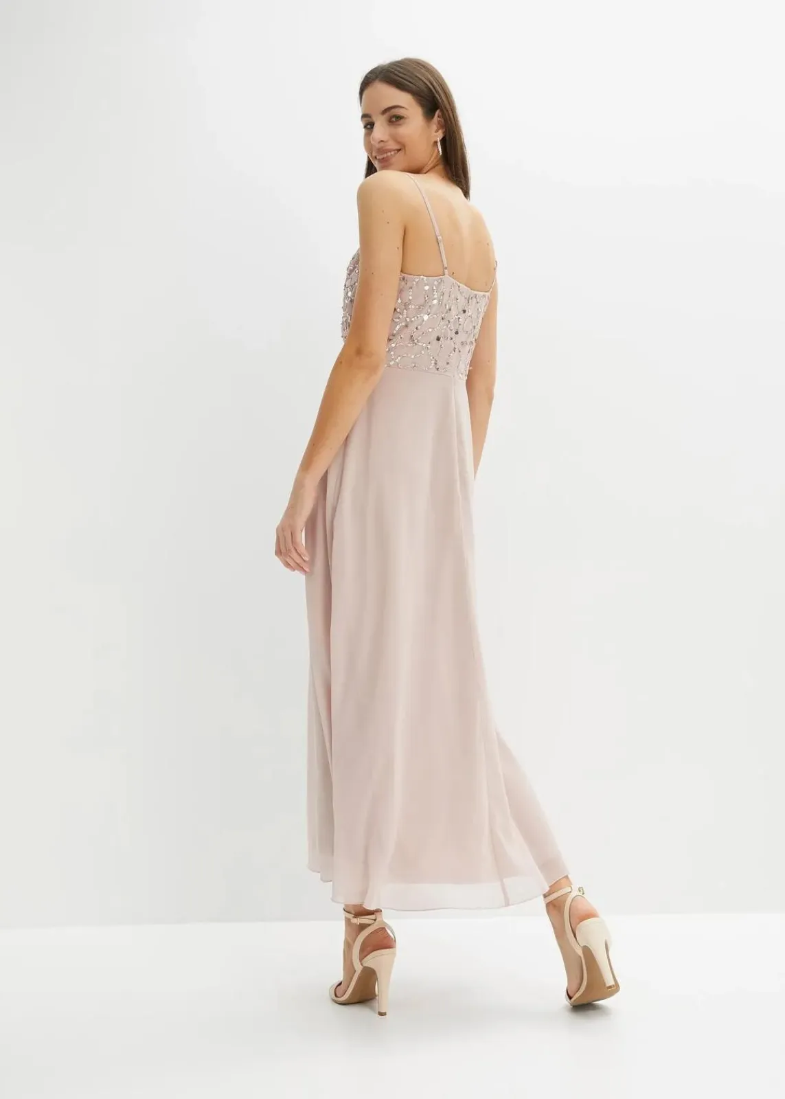 bonprix Kleider|Festliche Mode^Trägerkleid mit Paillettenstickerei hellrosa