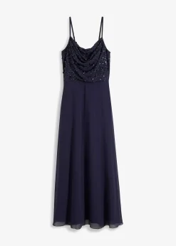 bonprix Bekleidung·Pullover & Strickjacken|Festliche Mode^Trägerkleid mit Paillettenstickerei dunkelblau
