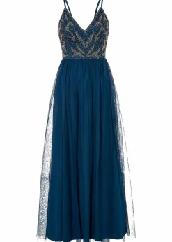 bonprix Festliche Mode|Kleider^Trägerkleid mit Perlenstickerei petrol