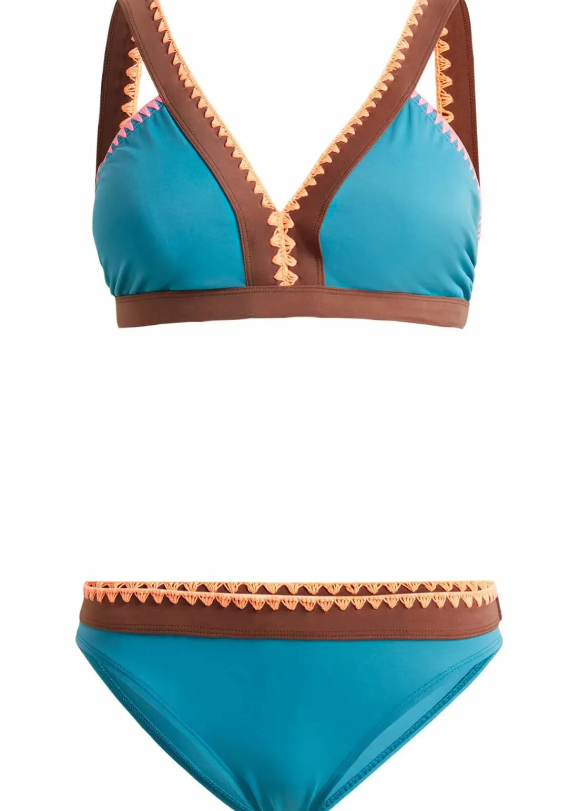 bonprix Nachhaltigere Materialien|Bikinis^Triangel-Bikini (2-tlg.Set) petrol/braun