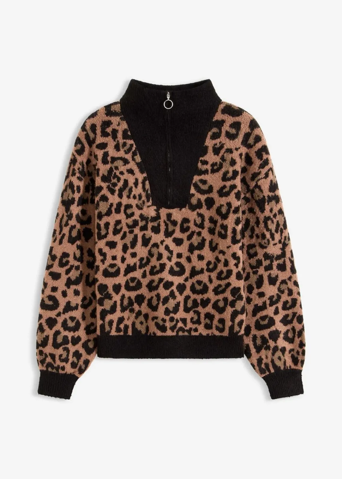 bonprix Pullover & Strickjacken^Troyer schwarz/braun leo