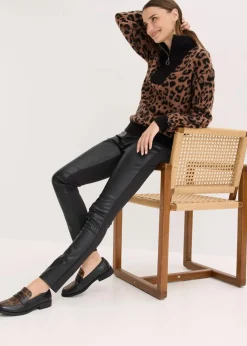 bonprix Pullover & Strickjacken^Troyer schwarz/braun leo