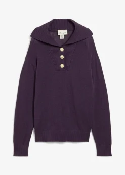 bonprix Bekleidung·Jeans|Pullover & Strickjacken^Troyer-Pullover aus Merinowolle pflaume