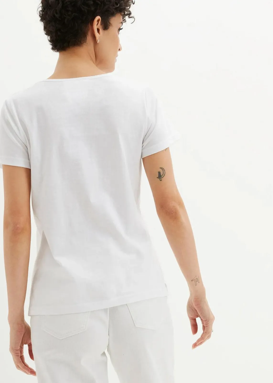 bonprix Shirts & Tops^T-Shirt weiß/mattsilber bedruckt