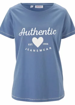 bonprix Shirts & Tops^T-Shirt jeansblau bedruckt