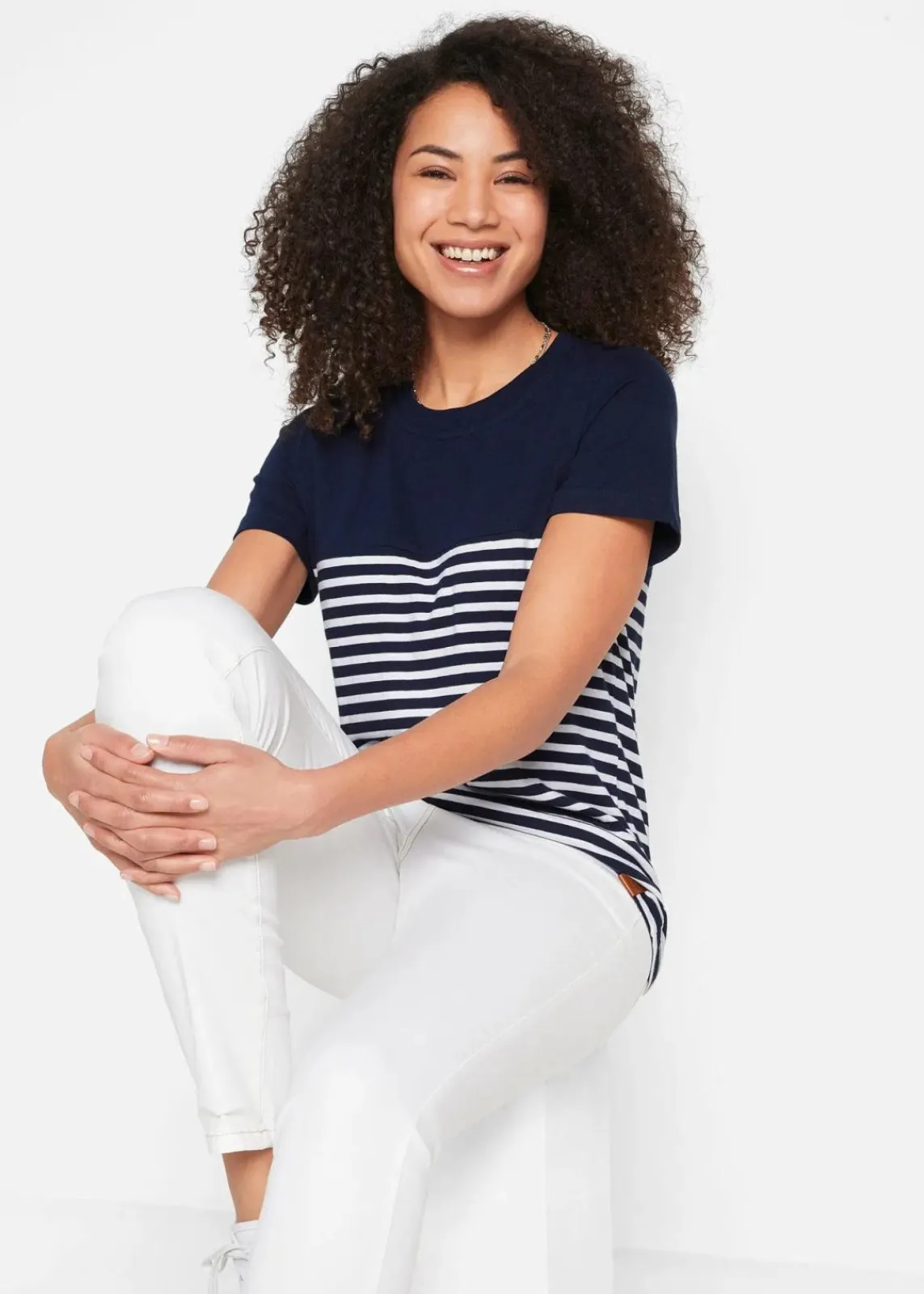 bonprix Shirts & Tops|Nachhaltigere Materialien^T-Shirt dunkelblau gestreift