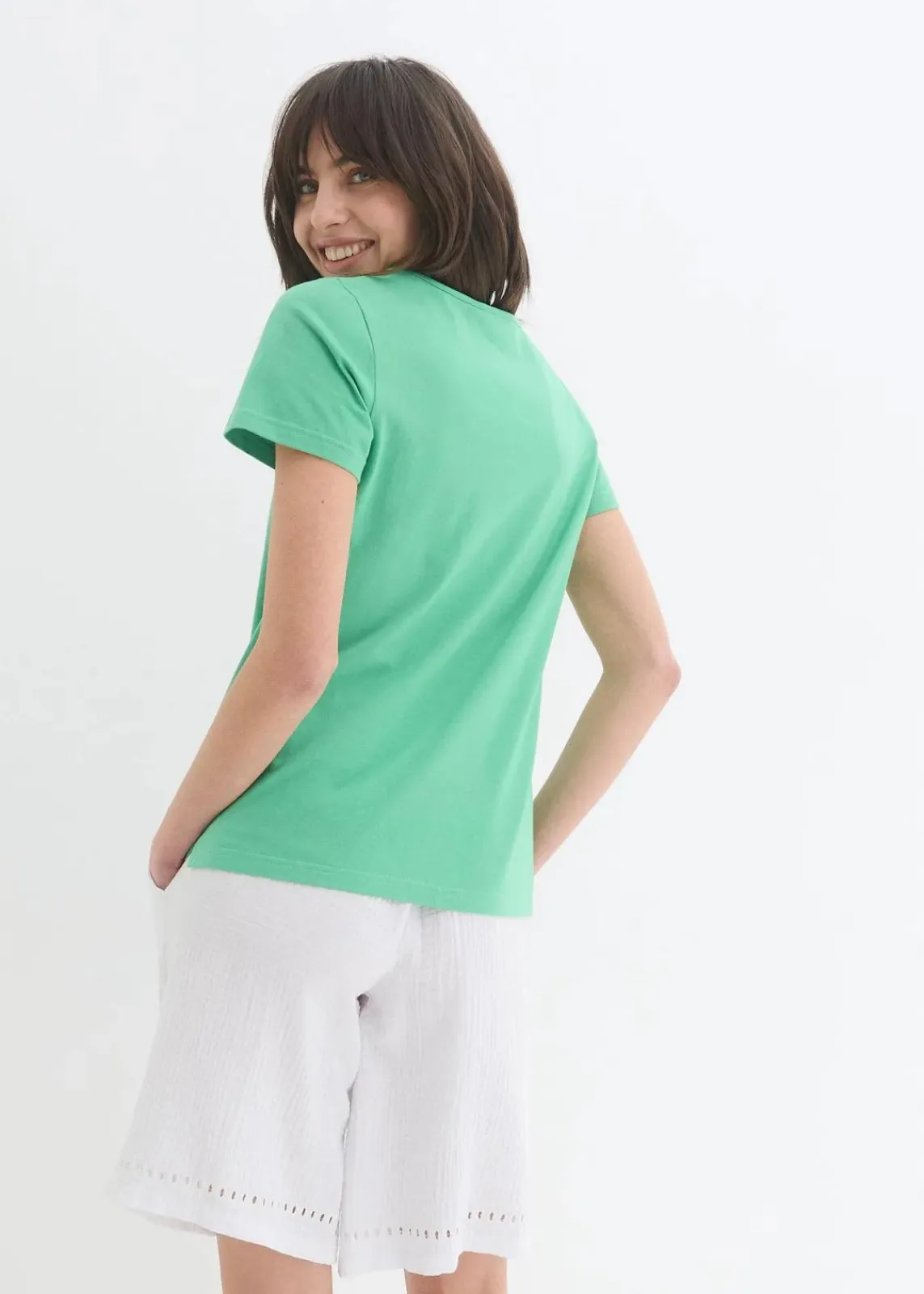 bonprix Shirts & Tops^T-Shirt opalgrün/weiß bedruckt