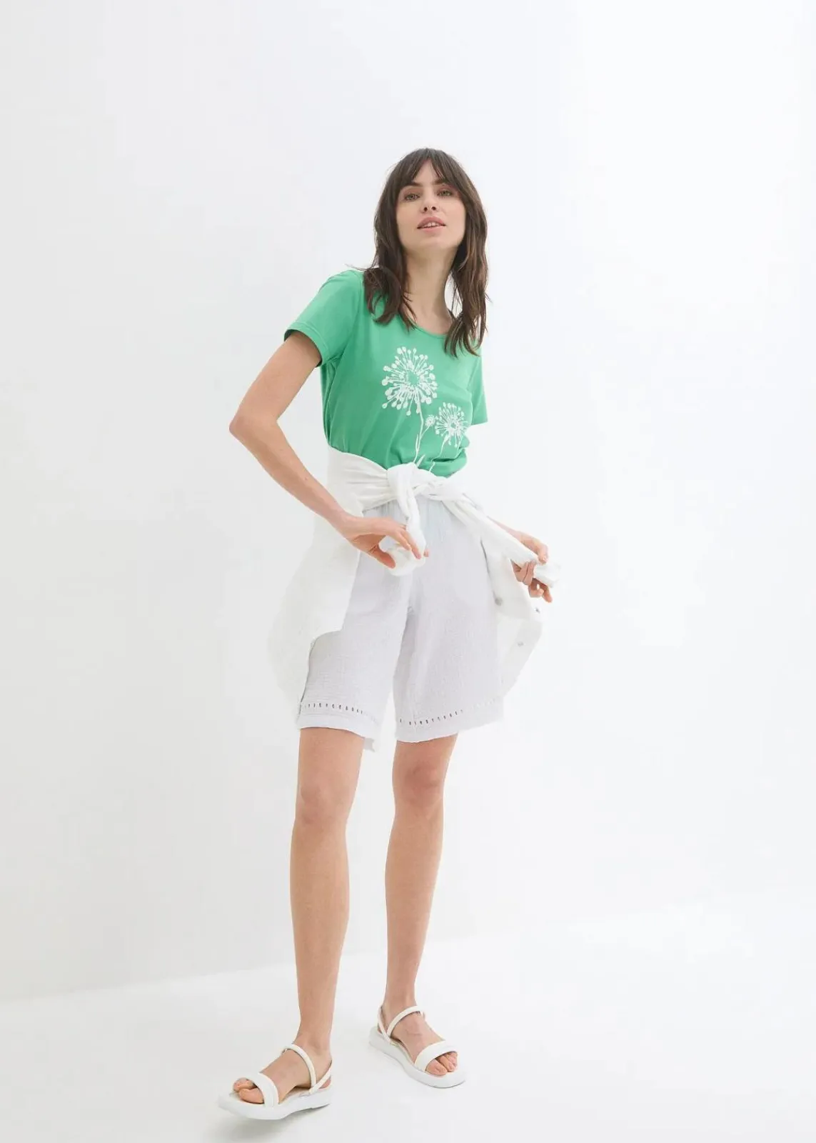 bonprix Shirts & Tops^T-Shirt opalgrün/weiß bedruckt