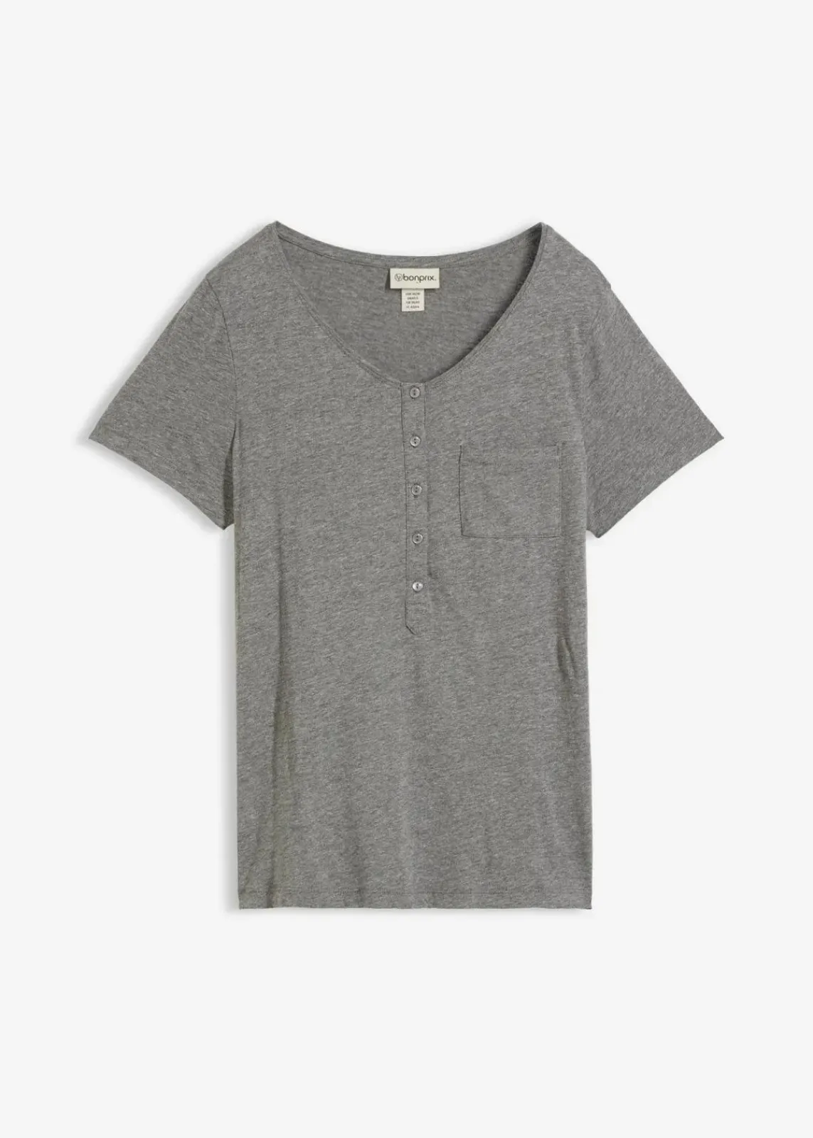 bonprix Nachhaltigere Materialien|Shirts & Tops^T-Shirt aus Baumwoll-Viskose-Mix grau meliert