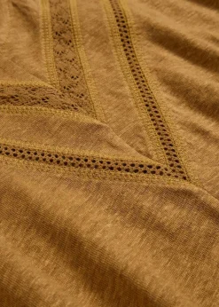 bonprix Premium|Shirts & Tops^T-Shirt aus reinem Leinen mit Spitze cognac braun