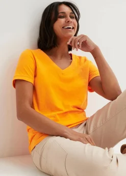 bonprix Shirts & Tops|Basics^T-Shirt aus reiner Baumwolle kürbisorange