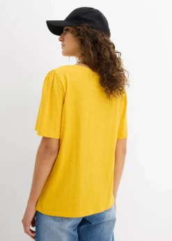 bonprix Nachhaltigere Materialien|Shirts & Tops^T-Shirt aus reiner Baumwolle safrangelb