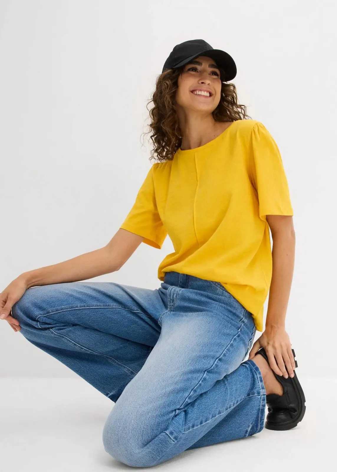 bonprix Nachhaltigere Materialien|Shirts & Tops^T-Shirt aus reiner Baumwolle safrangelb