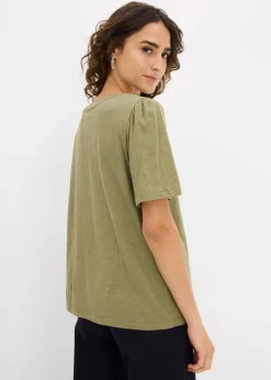 bonprix Shirts & Tops|Nachhaltigere Materialien^T-Shirt aus reiner Baumwolle oliv