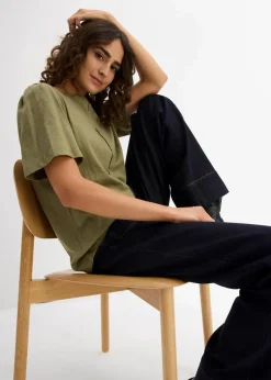 bonprix Shirts & Tops|Nachhaltigere Materialien^T-Shirt aus reiner Baumwolle oliv