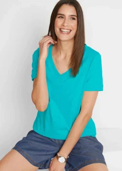 bonprix Shirts & Tops|Basics^T-Shirt aus reiner Baumwolle aqua