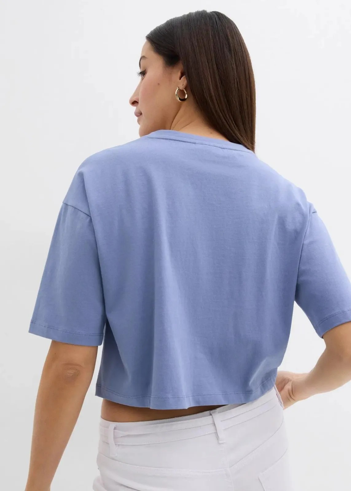 bonprix Shirts & Tops^T-Shirt aus reiner Baumwolle blau/weiß bedruckt