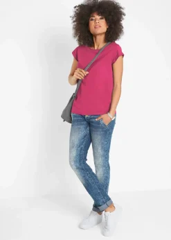 bonprix Shirts & Tops|Basics^T-Shirt aus reiner Baumwolle beerenrot