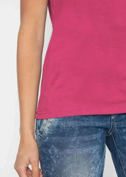 bonprix Shirts & Tops|Basics^T-Shirt aus reiner Baumwolle beerenrot