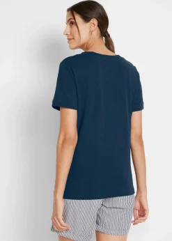bonprix Shirts & Tops|Basics^T-Shirt aus reiner Baumwolle dunkelblau
