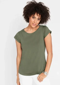 bonprix Shirts & Tops|Basics^T-Shirt aus reiner Baumwolle oliv
