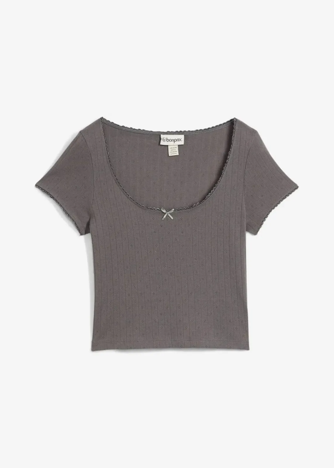 bonprix Shirts & Tops^T-Shirt aus reiner Baumwolle rauchgrau