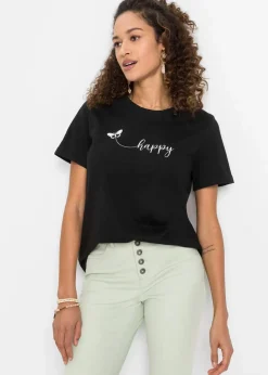 bonprix Shirts & Tops^T-Shirt aus reiner Baumwolle schwarz