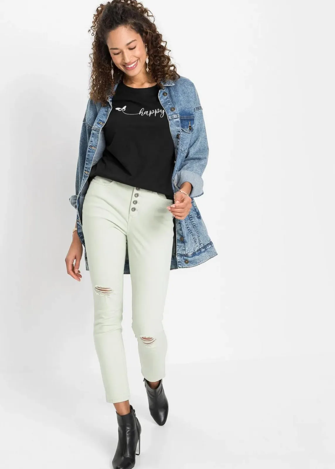bonprix Shirts & Tops^T-Shirt aus reiner Baumwolle schwarz