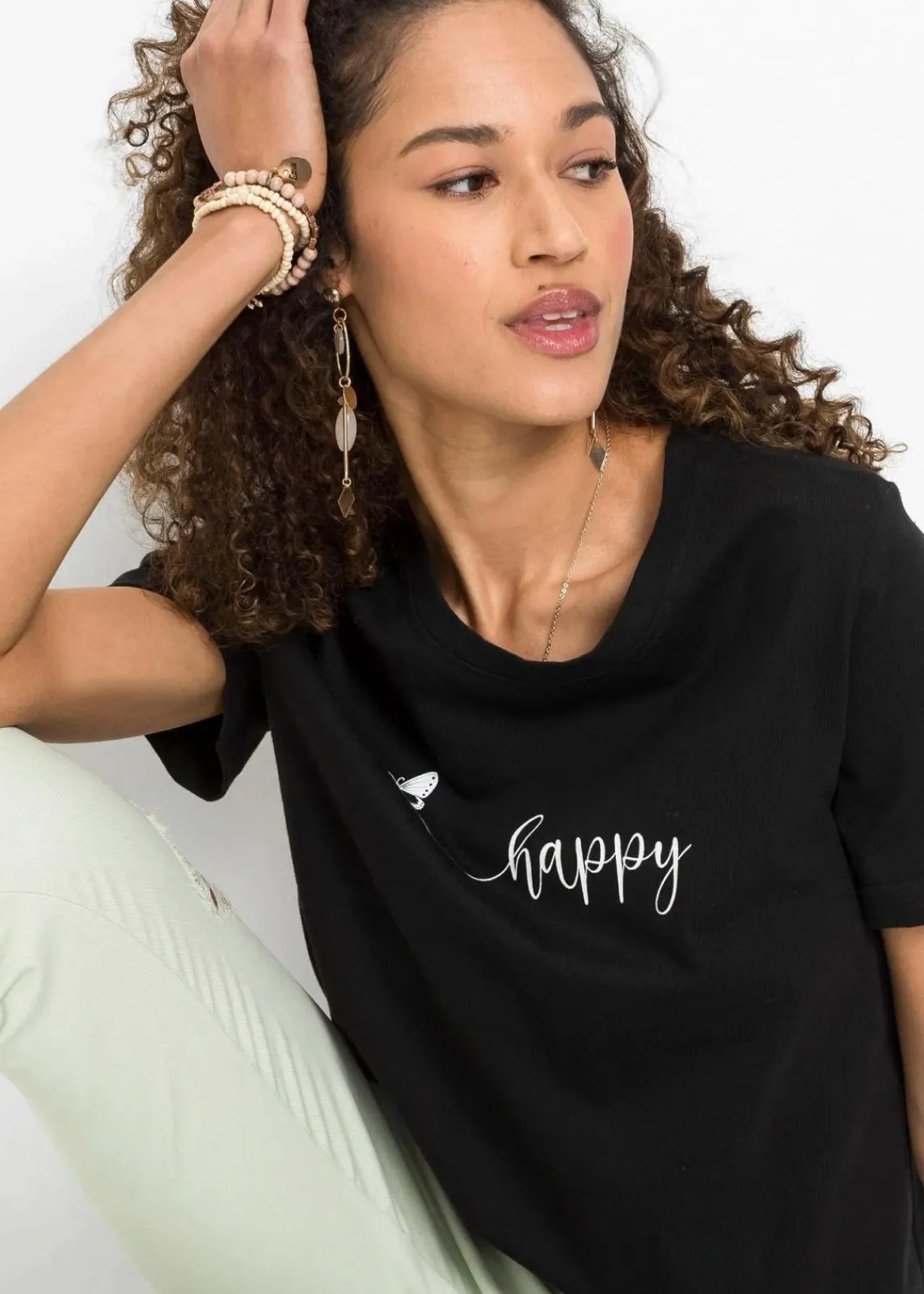bonprix Shirts & Tops^T-Shirt aus reiner Baumwolle schwarz