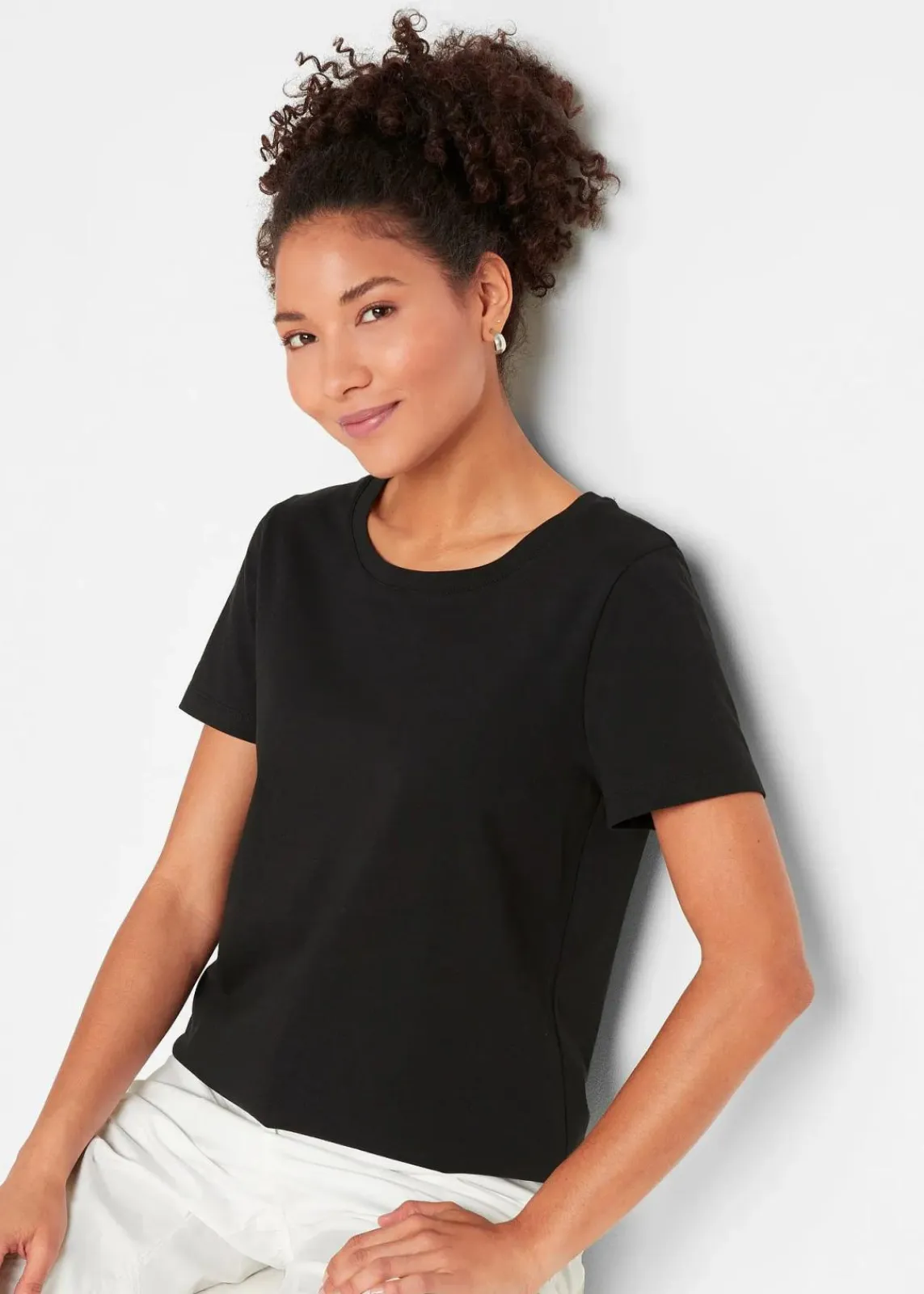 bonprix Bekleidung·Röcke|Basics^T-Shirt aus reiner Baumwolle (2er Pack) schwarz + schwarz
