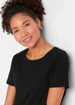 bonprix Bekleidung·Röcke|Basics^T-Shirt aus reiner Baumwolle (2er Pack) schwarz + schwarz