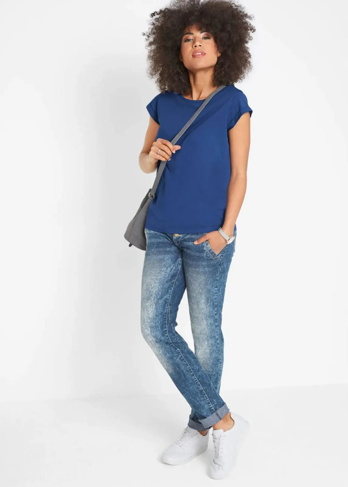 bonprix Shirts & Tops|Basics^T-Shirt aus reiner Baumwolle mitternachtsblau