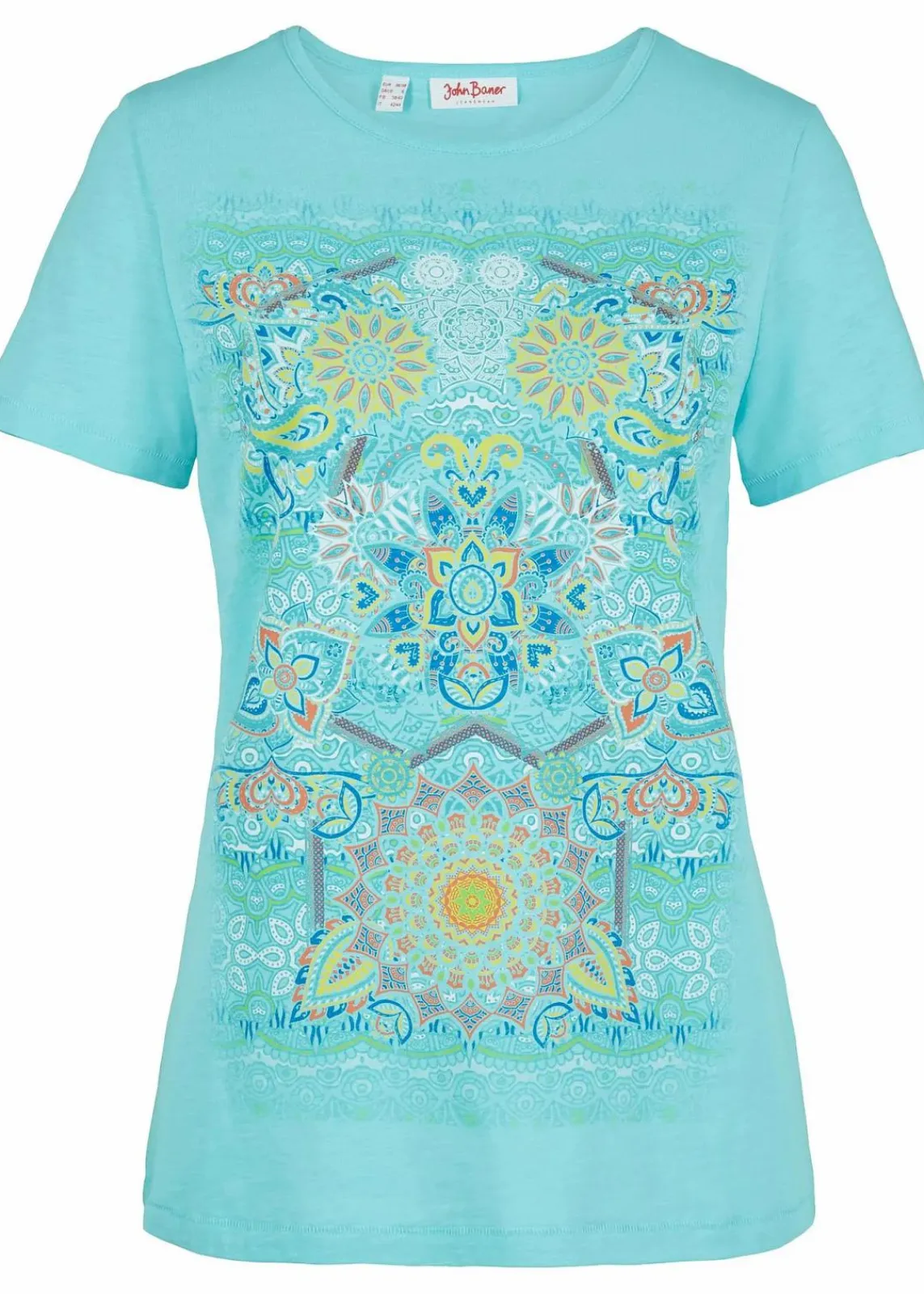 bonprix Shirts & Tops|Nachhaltigere Materialien^T-Shirt aus reiner Baumwolle mattaqua bedruckt