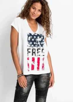 bonprix Shirts & Tops^T-Shirt aus reiner Baumwolle weiß bedruckt