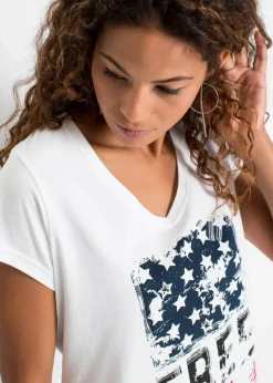 bonprix Shirts & Tops^T-Shirt aus reiner Baumwolle weiß bedruckt