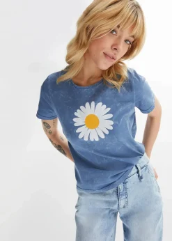 bonprix Nachhaltigere Materialien|Shirts & Tops^T-Shirt aus reiner Bio-Baumwolle jeansblau washed