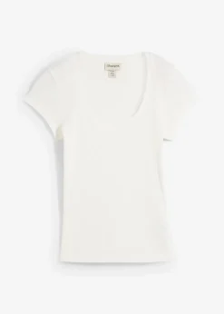 bonprix Basics|Shirts & Tops^T-Shirt aus reiner Bio-Baumwolle wollweiß