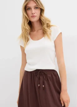 bonprix Basics|Shirts & Tops^T-Shirt aus reiner Bio-Baumwolle wollweiß