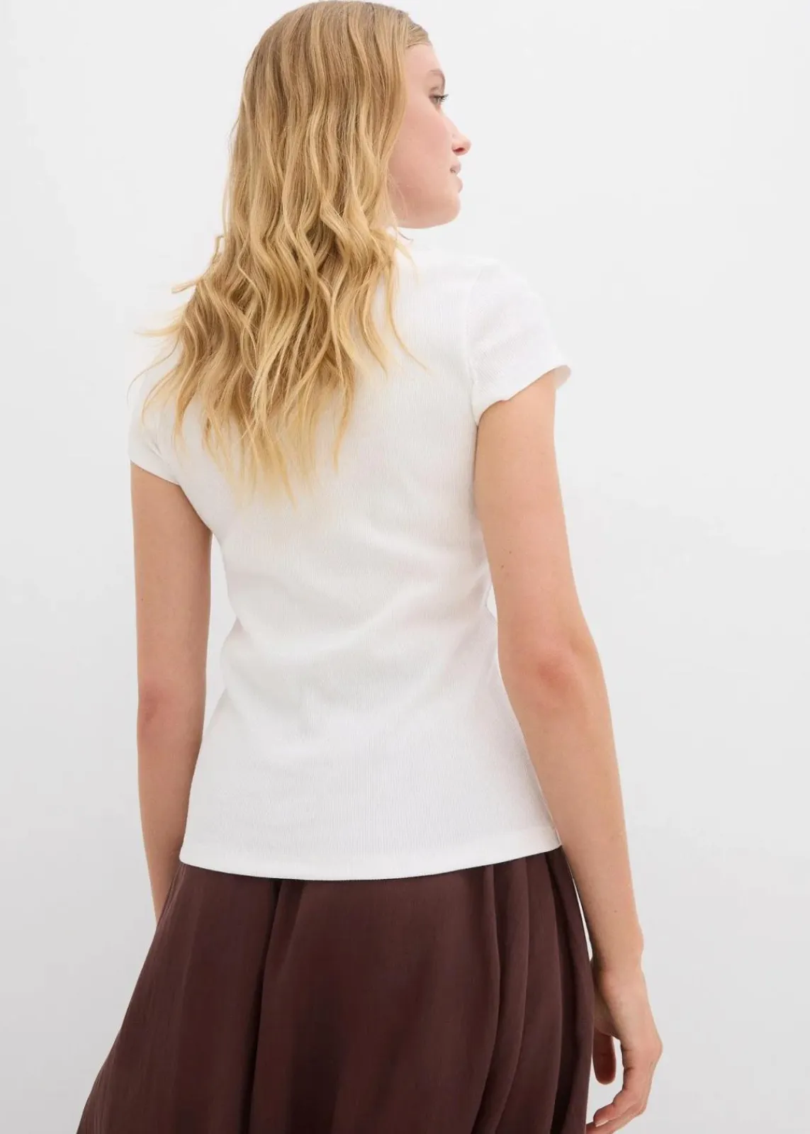 bonprix Basics|Shirts & Tops^T-Shirt aus reiner Bio-Baumwolle wollweiß