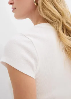 bonprix Basics|Shirts & Tops^T-Shirt aus reiner Bio-Baumwolle wollweiß