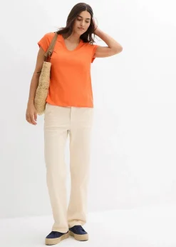 bonprix Bekleidung·Röcke|Basics^T-Shirt aus reiner Bio-Baumwolle (2er Pack) dunkelblau/weiß