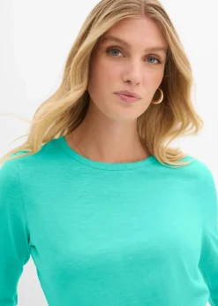 bonprix Bekleidung·Röcke|Basics^T-Shirt aus reiner Bio-Baumwolle, (2er Pack) mentholblau/natur